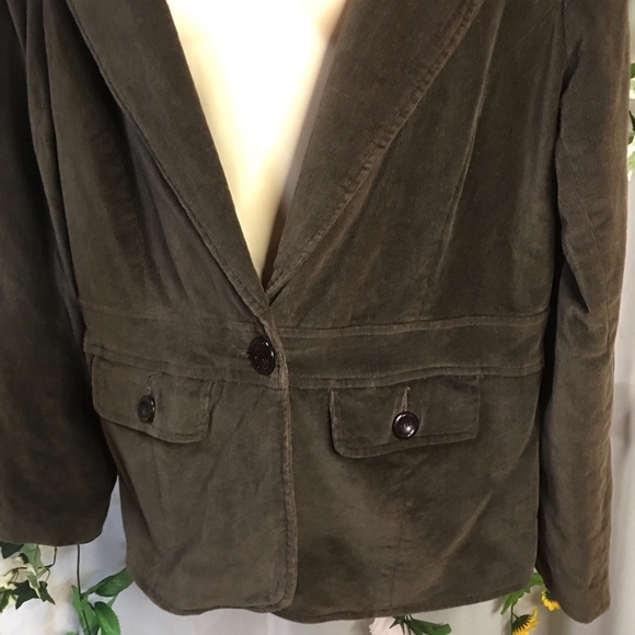 70’s brown corduroy blazer/jacket Single button up - Picture 3 of 12